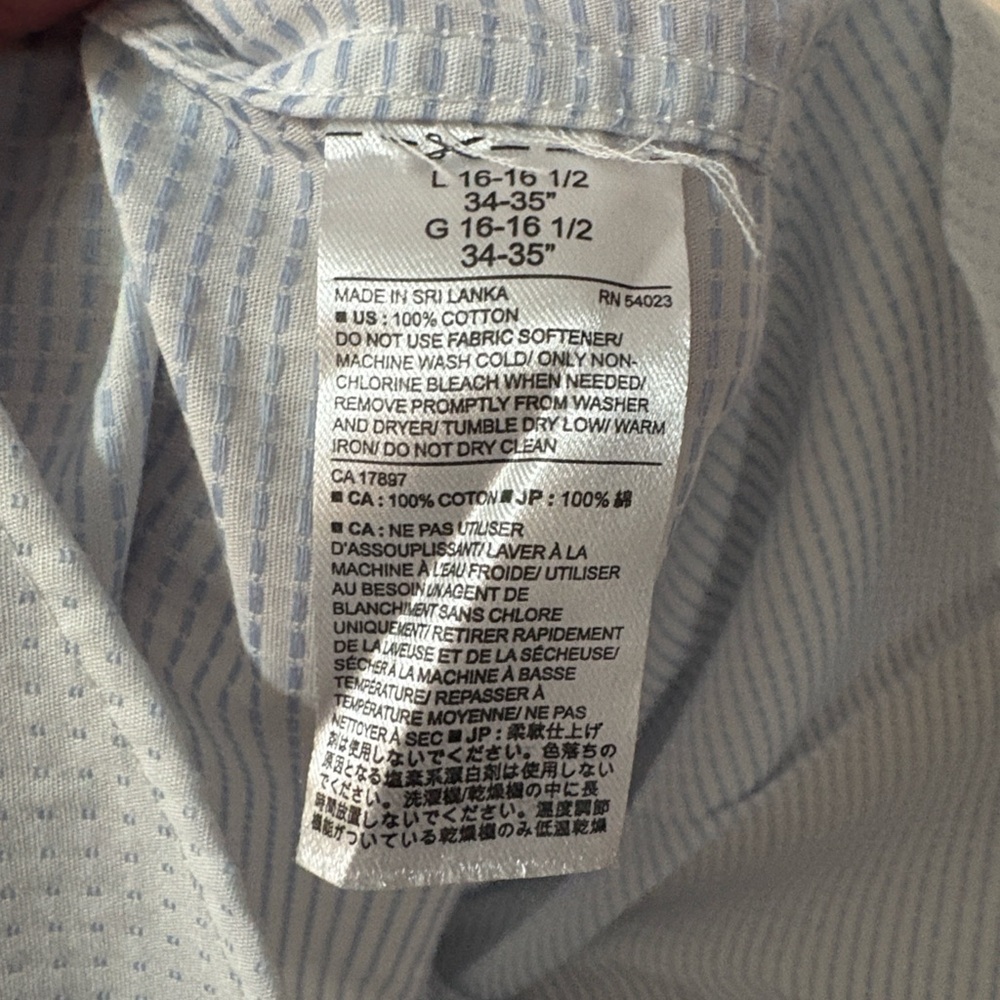 Banana Republic White Checkered Dress Shirt Size Large - Picture 5 of 10